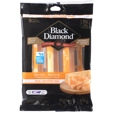 Black Diamond Marble Cheese Strings - Bulk Case of 100 Servings